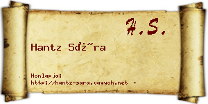 Hantz Sára névjegykártya